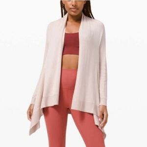 Lululemon Cashmere Blend Waterfall Wrap Cardigan Beige XL/XXL Oversized Open